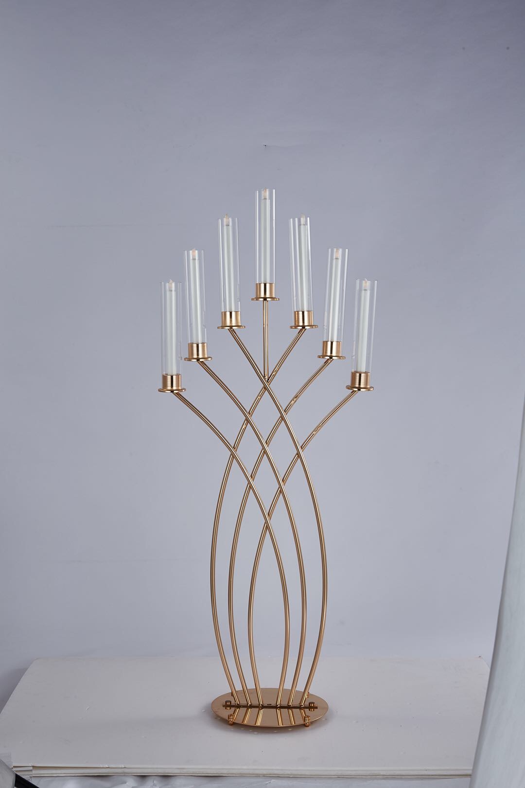 Nuevo estilo 7 cabezas de sirena candelabro camino boda arreglo de sitio pasarela hotel escenario accesorios decoración