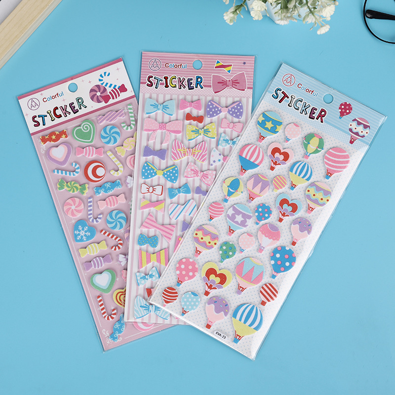Wholesale creative reward stickers, cartoon color diaries, handbooks, decorative bubble stickers, heart-shaped five-pointed stars, EVA stickers