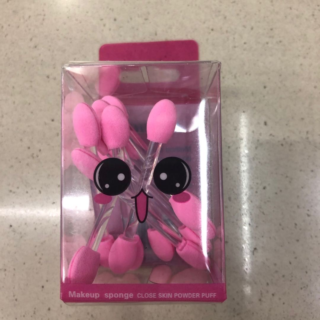 8 eye brushes with a box of pink plastic brushes on both ends hot style on sale thumbnail