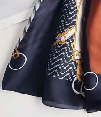 Ladies Fashion Trend Temperament Elegant Dual Use Imitation Silk Satin Scarf Specification drawing