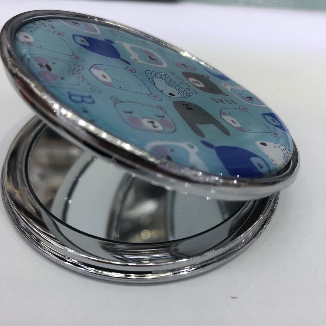 可爱动物头像小镜子随身化妆镜可爱便携折叠细节图