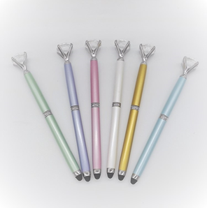 Featured touch - screen diamond light - on rotating gift ball pen