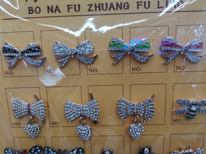 胡蝶结大人时尚马尾夹发夹可爱时髦结脑勺带钻吊坠配件细节图