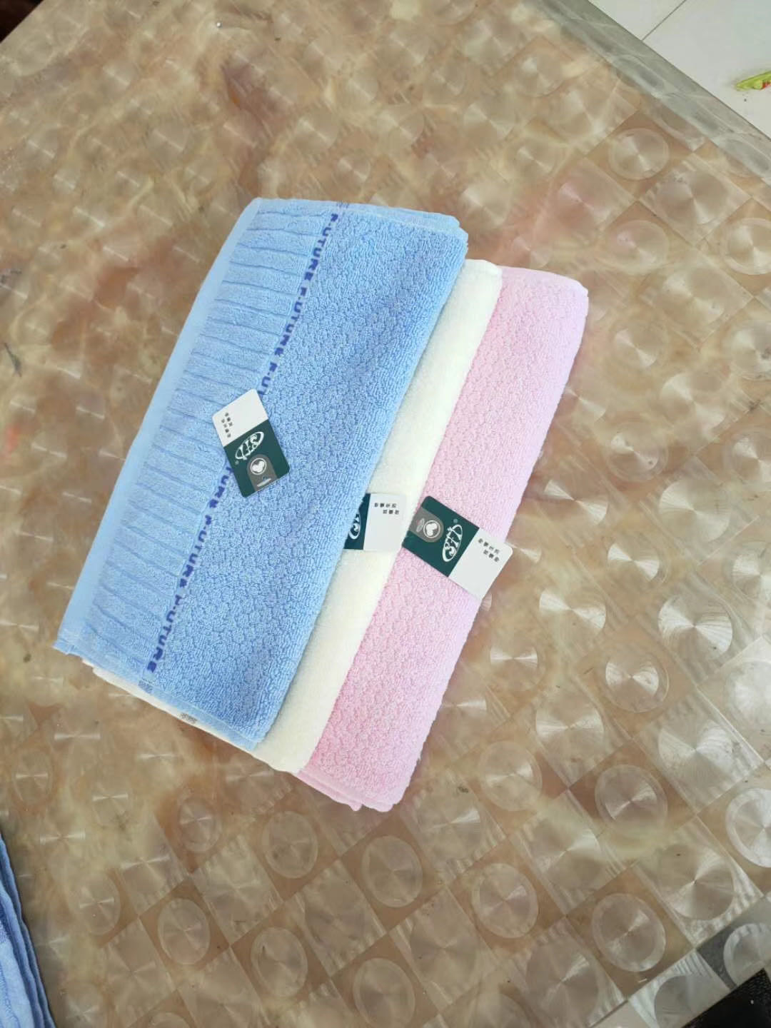 纯棉素色提花条纹毛巾商超日用礼品毛巾批发定制log细节图