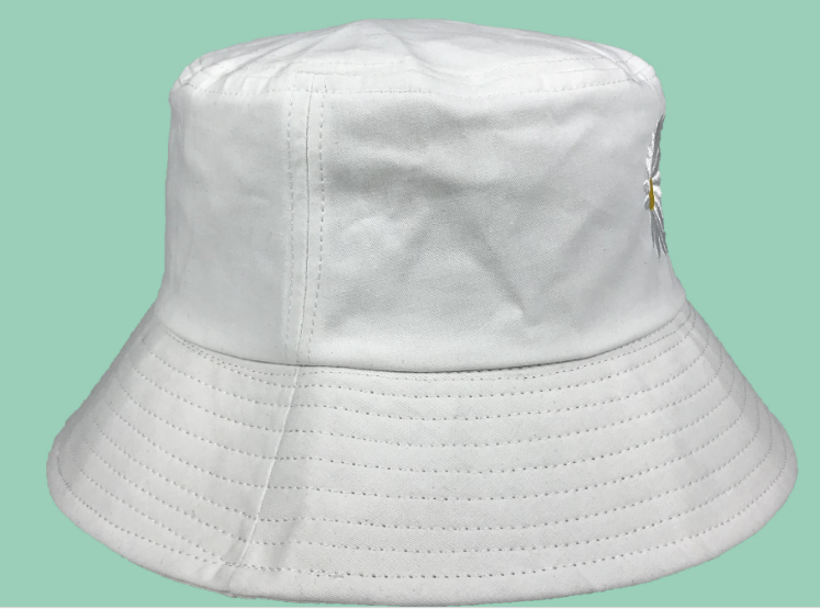 2020 Spring/Summer Fisherman Hat Small Daisies Embroidered Smiling Face Basin Hat Male Korean Version Shade Hat Tide Specification drawing