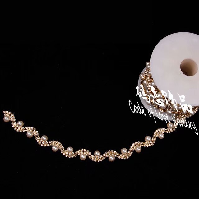 Semi-Round Pearl Edging Code Chain Drill Chain Super Flash Drill Chain Claw Chain Diy Material Specification drawing