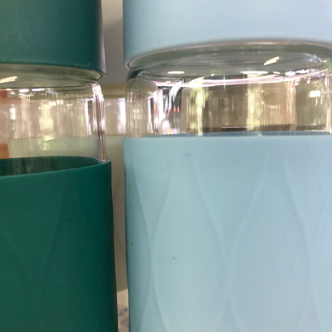 Double Layer With Silicone Anti-Scalding Can Carry Portable Glass Bottle Direct Specification drawing