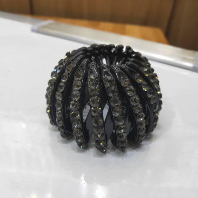 South Korea rhinestone ball head hair driller medium bird's nest hair catch horsetress buckle fascinator bract hair ring hairpin grip clip thumbnail
