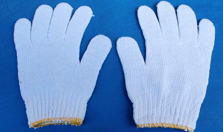 Cotton thread gloves for machinery industry Protective gloves Thick wear-resistant cotton work gloves white