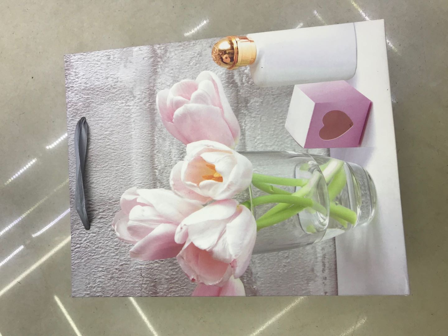Flower white card gift tote bag