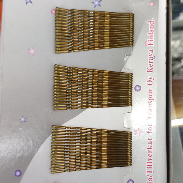 金色女生头饰少女边夹黑色波浪型顶夹