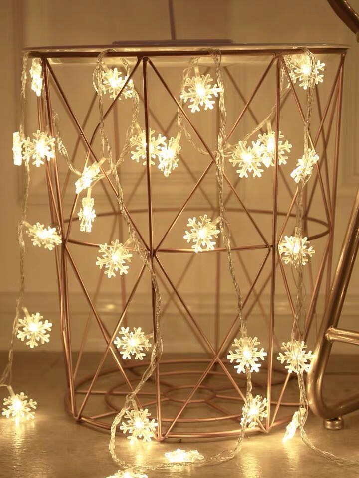 LED small colored lights, flashing lights, string lights, snowflakes, seven-color changing lights, household neon lights, outdoor waterproof, festival decorative lights details Picture