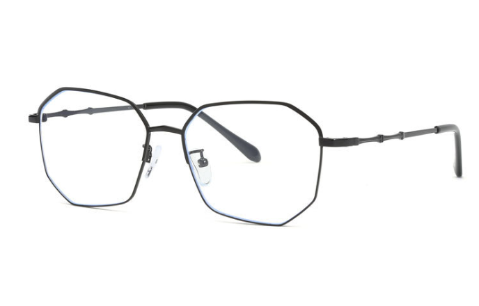 新款多边形创意款防蓝光眼镜框金属复古平光眼镜个性潮流近视眼镜细节图