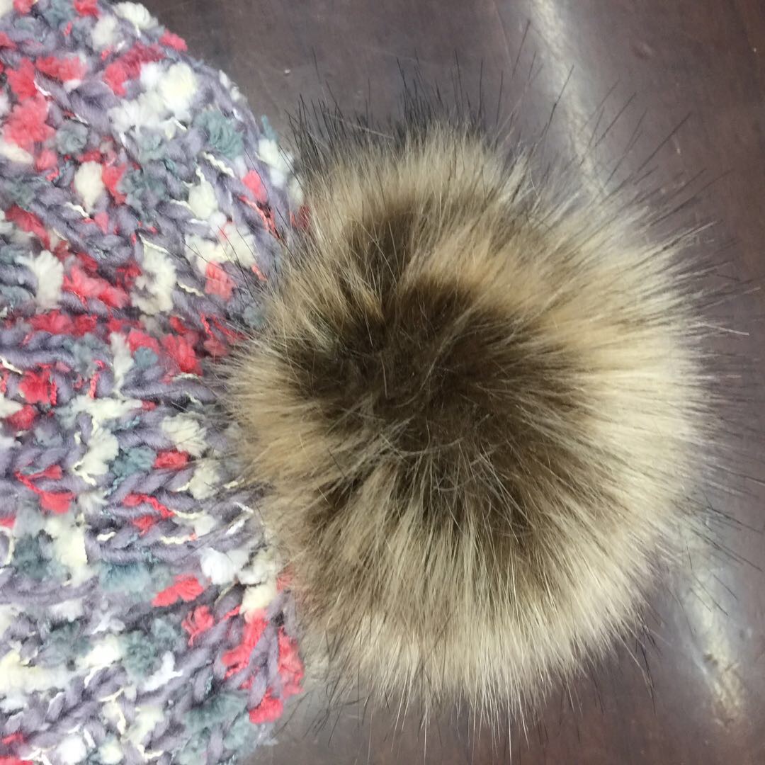 Winter Millinery Wool-Knitted Hat Korean Hairball Cold Hat Ear Protection Plus Fleece Thickened Casual All-Fit Beanie Hat details Picture