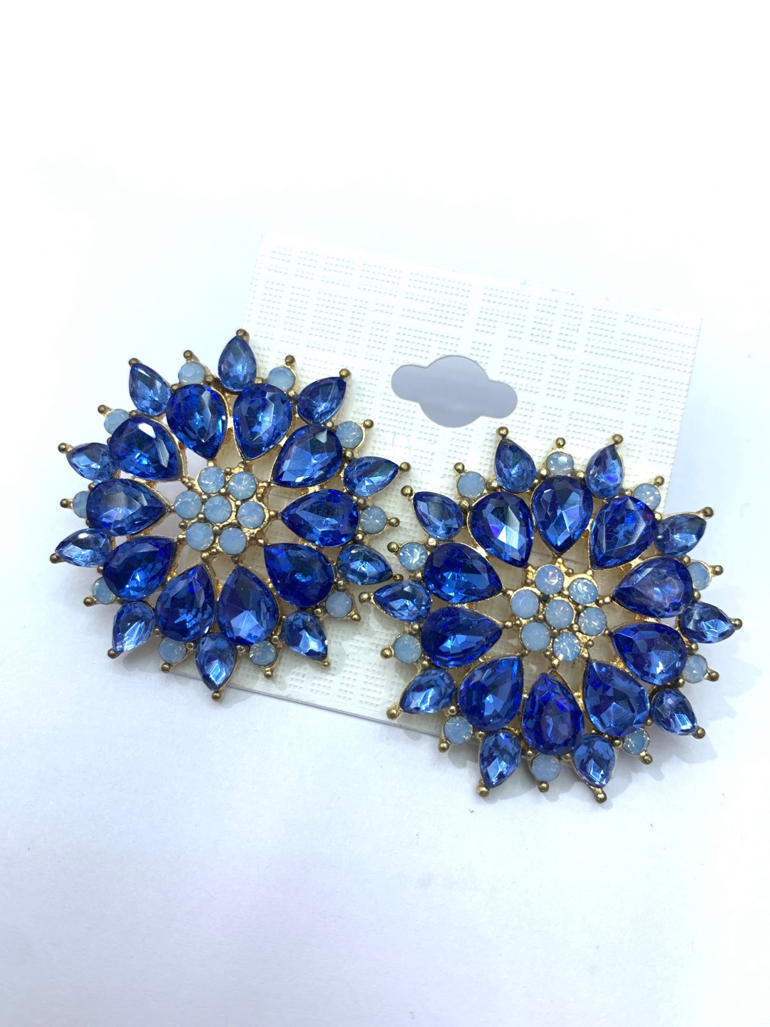 韩版时尚气质蓝宝石女士耳环赛涛饰品-0121