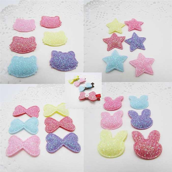 Korean Version Of Hand-Made Accessories Ultrasonic Embossed New Gold Powder Children Hair Accessories Hairpin Accessories details Picture