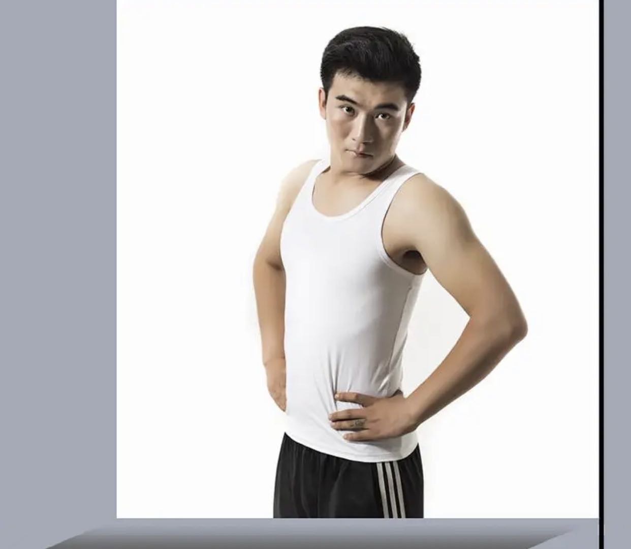 韩版夏季男士吊带背心棉透气紧身无袖汗衫男跨栏运动潮修身纯白色详情图2