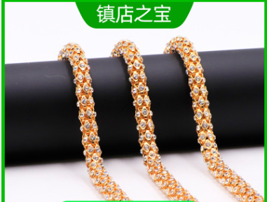 Brass cylinder gold rhinestone claw chain pendant SS white diamond gem-set DIY accessories thumbnail