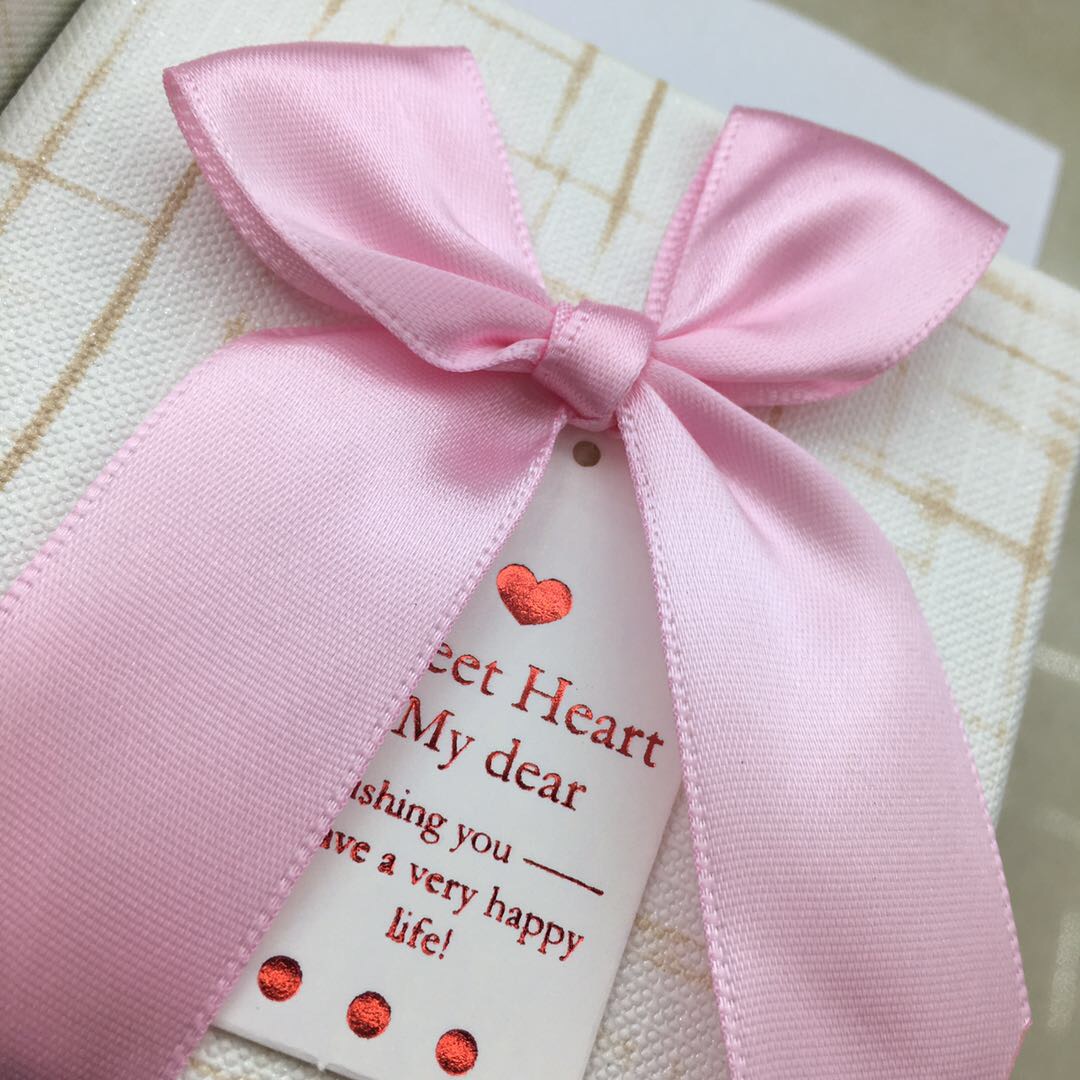 时尚精美粉红蝴蝶结绑带高端生日情人节礼物盒中盒套装细节图