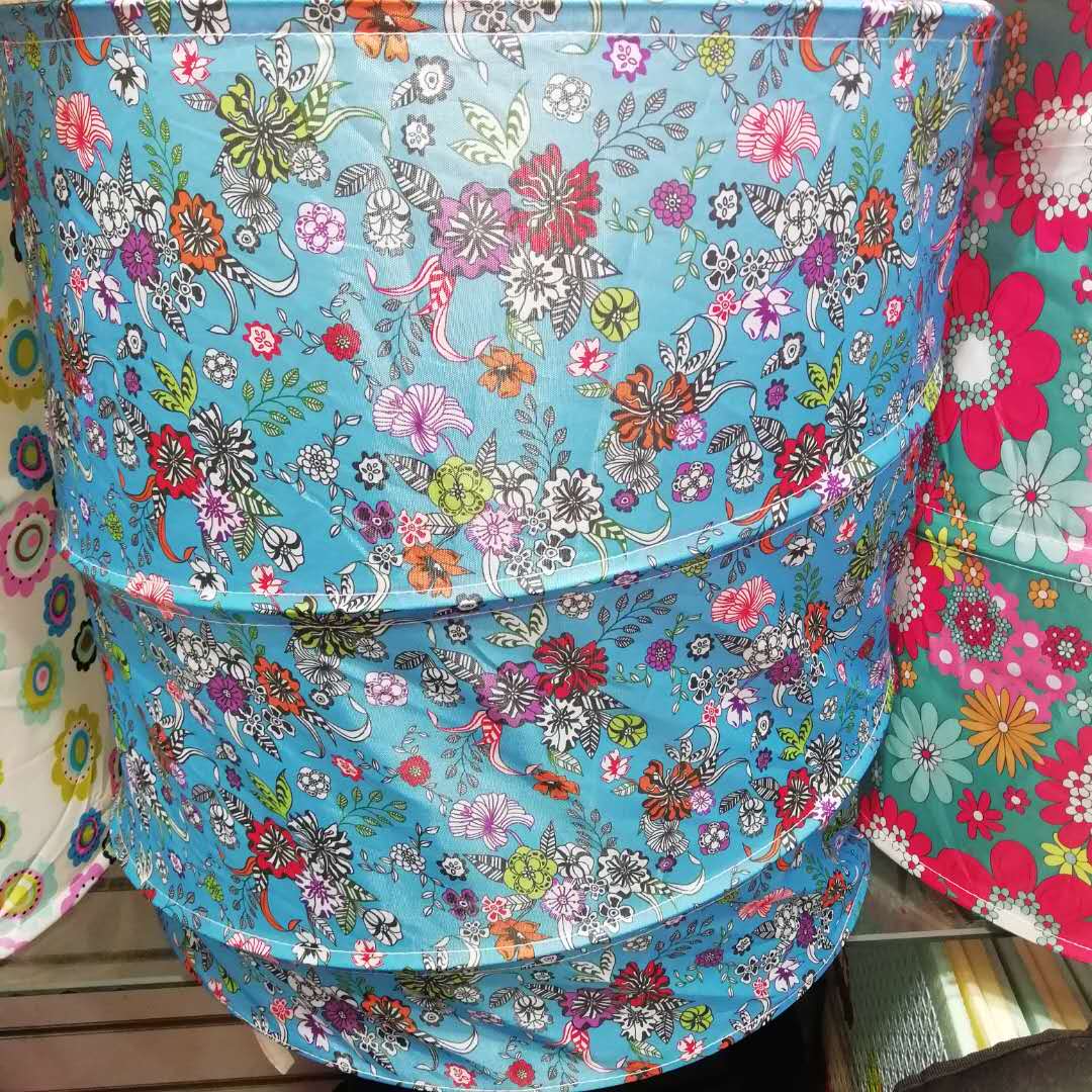 布艺脏衣篮脏衣服收纳筐脏衣篓玩具装衣洗衣篮收纳桶蓝彩花