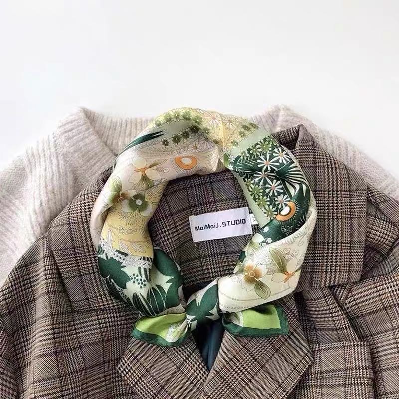 Fruit Green Fashion Trend Scarf Small Square Scarf Scarf Shawl Dual-Use