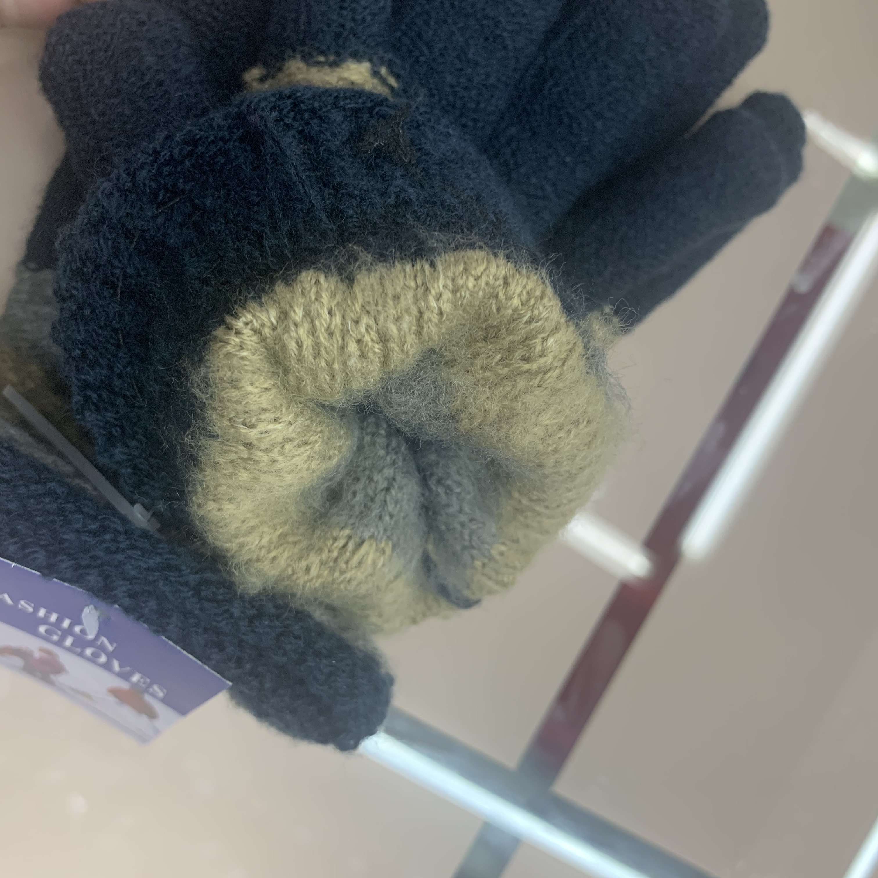 Double Thick Gloves Knitted Computer Keyboard Typing Missing Finger Gloves Winter Unisex Winter Five Fingers Separate Cute Specification drawing