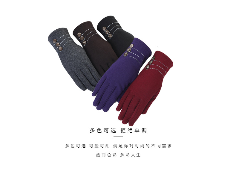 Warm And Fuzzy fall and winter touch screen gloves ladies warm riding gloves embroidered button gloves are hot thumbnail