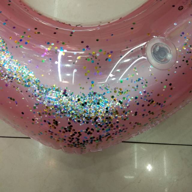 Factory direct sales and wholesale of children's love seven-color sequined swimming rings in mixed packs details Picture