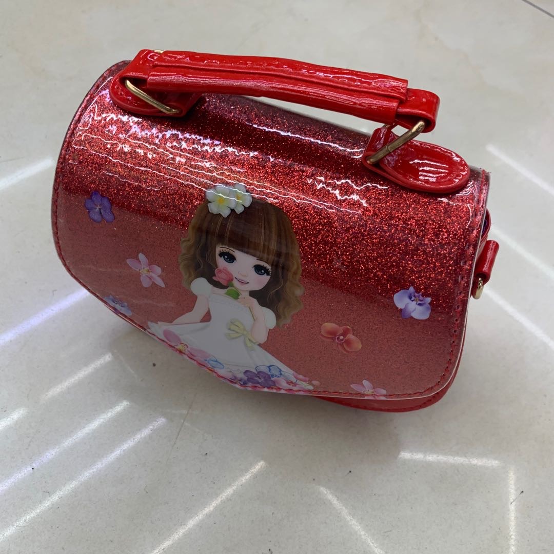 Summer Flower Cute Princess PU Handbag Crossbody bag, Big red style