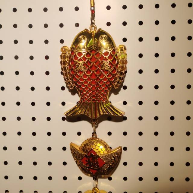 Golden Double Fish ingot money bag, tassel pendant, money bag, Chinese knot, Double Fish new house, wedding celebration details Picture