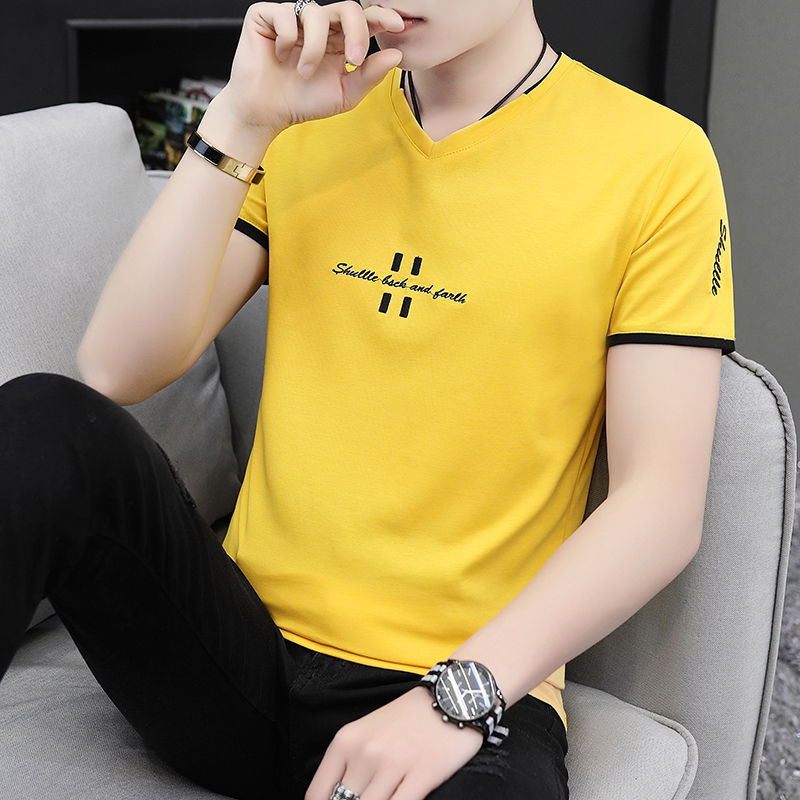 男装新款潮牌刺绣t恤男纯棉夏季男士短袖韩版宽松衣服学生透气体恤细节图