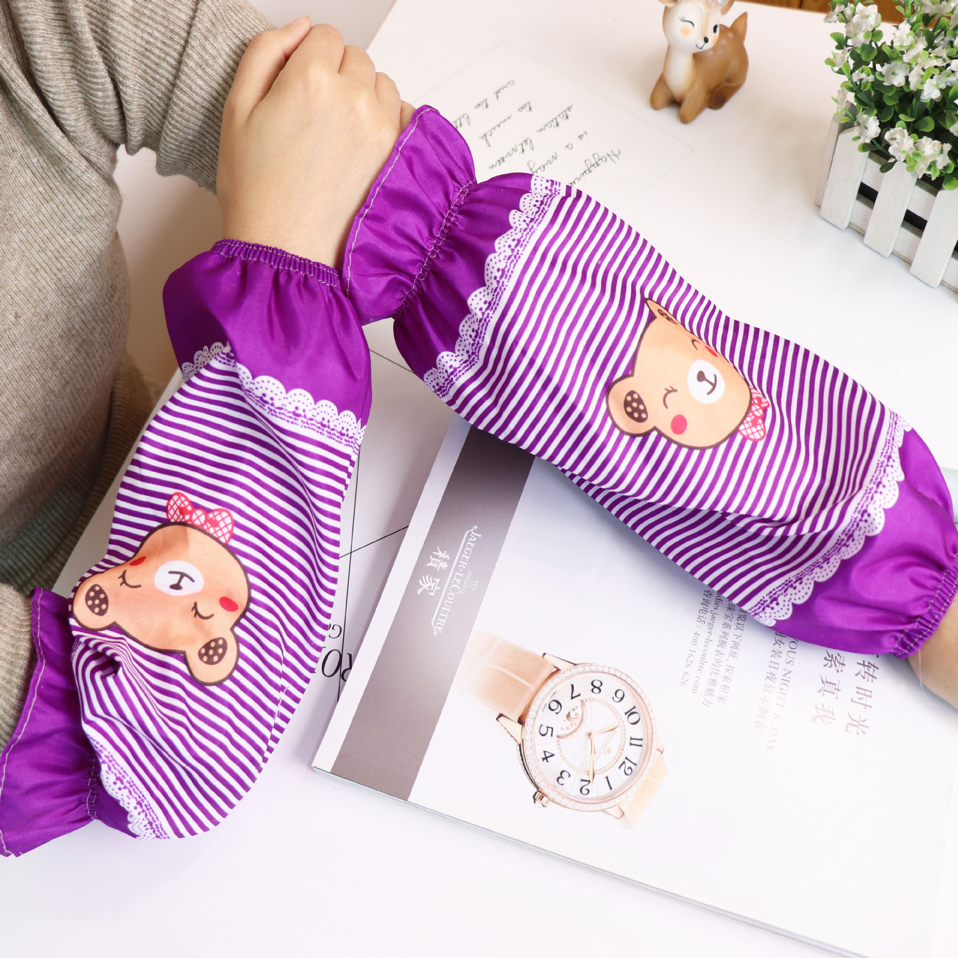 Men's Sleeves Long Work Sleeves Wear-Resistant Anti-Dirty Work Room Cute Female Trend Korean Version Autumn And Winter