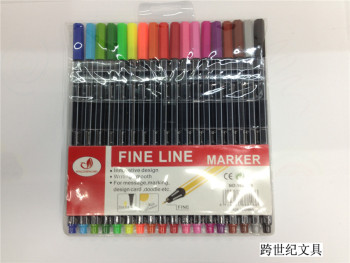 袋装彩色签字笔 超细头拉杆水彩笔 0.4 1688细节图