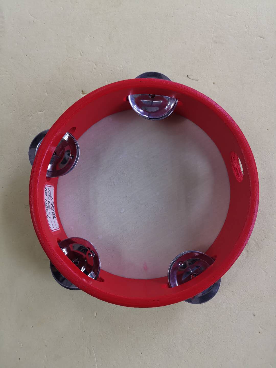 Plastic tambourine, kindergarten dance, hand-cranked drum, children's pat drum, sports meeting, cheering, percussion instrument, hand-cranked drum details Picture