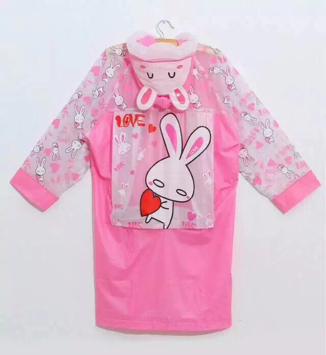 儿童充气款带背包雨衣产品图