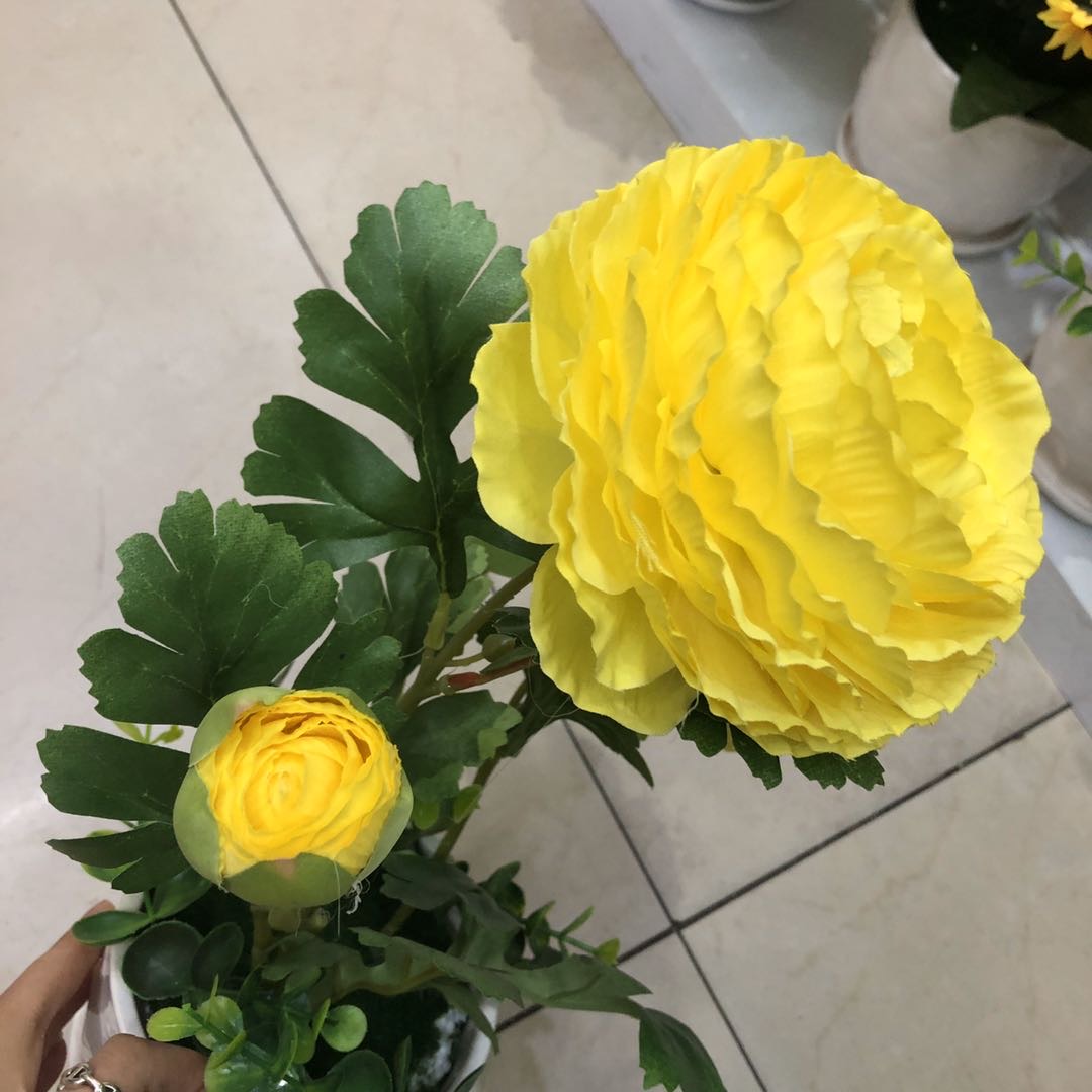 Simulation Dew Lotus Three Big Potted Garden Small Fresh Decoration Home Photography Accessories Manufacturers Direct Sales Specification drawing
