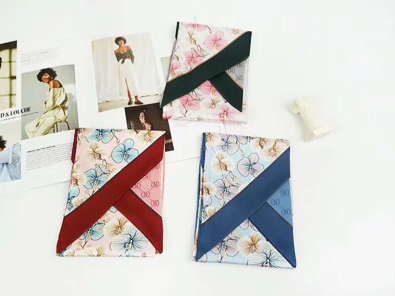 Ladies Fashion Trend Casual Everything Simple Silk Flower Scarf Scarf Specification drawing