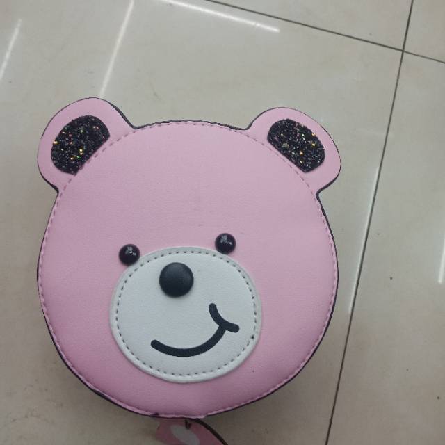 Light Pink Bear Head Backpack Backpack For Girls