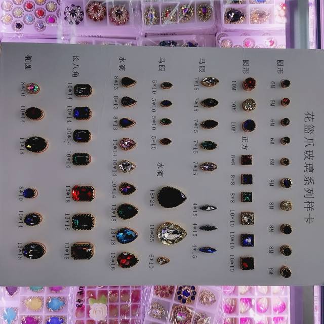 Flower basket claw diamond hand-sewn diamond DIY clothing accessory accessories water drop bead fabric pendant factory direct sales details Picture