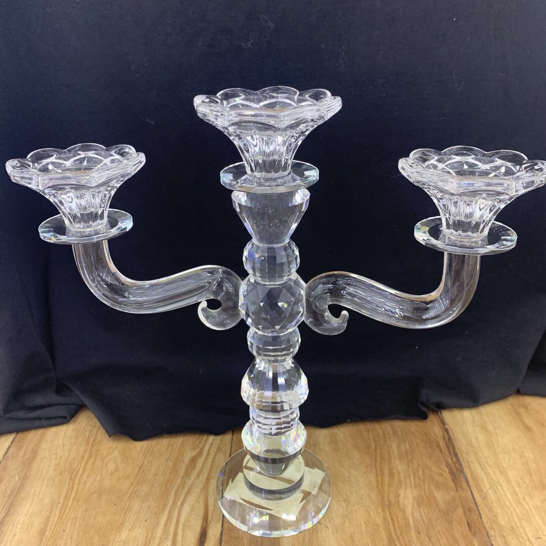 蜡烛台水晶节节高3头烛台工厂直销