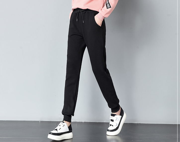 Spring and autumn thin pure cotton sportswear pants for women, loose and tight-fitting casual pants