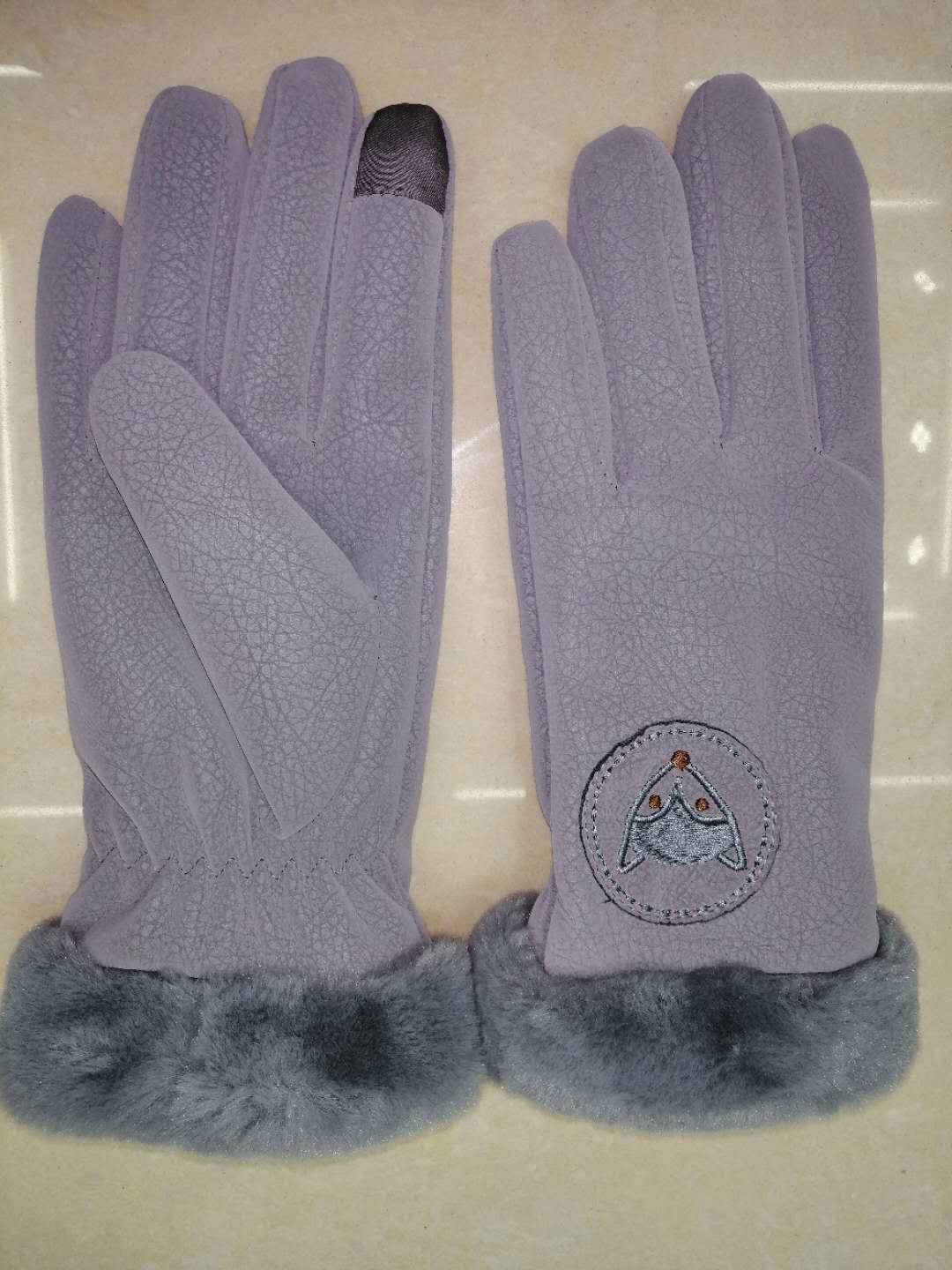 Gloves Women's Touch Screen Saver Warm Up With Thick Suede Winter Student Cute Everything Ride Driving Five-Finger Gloves