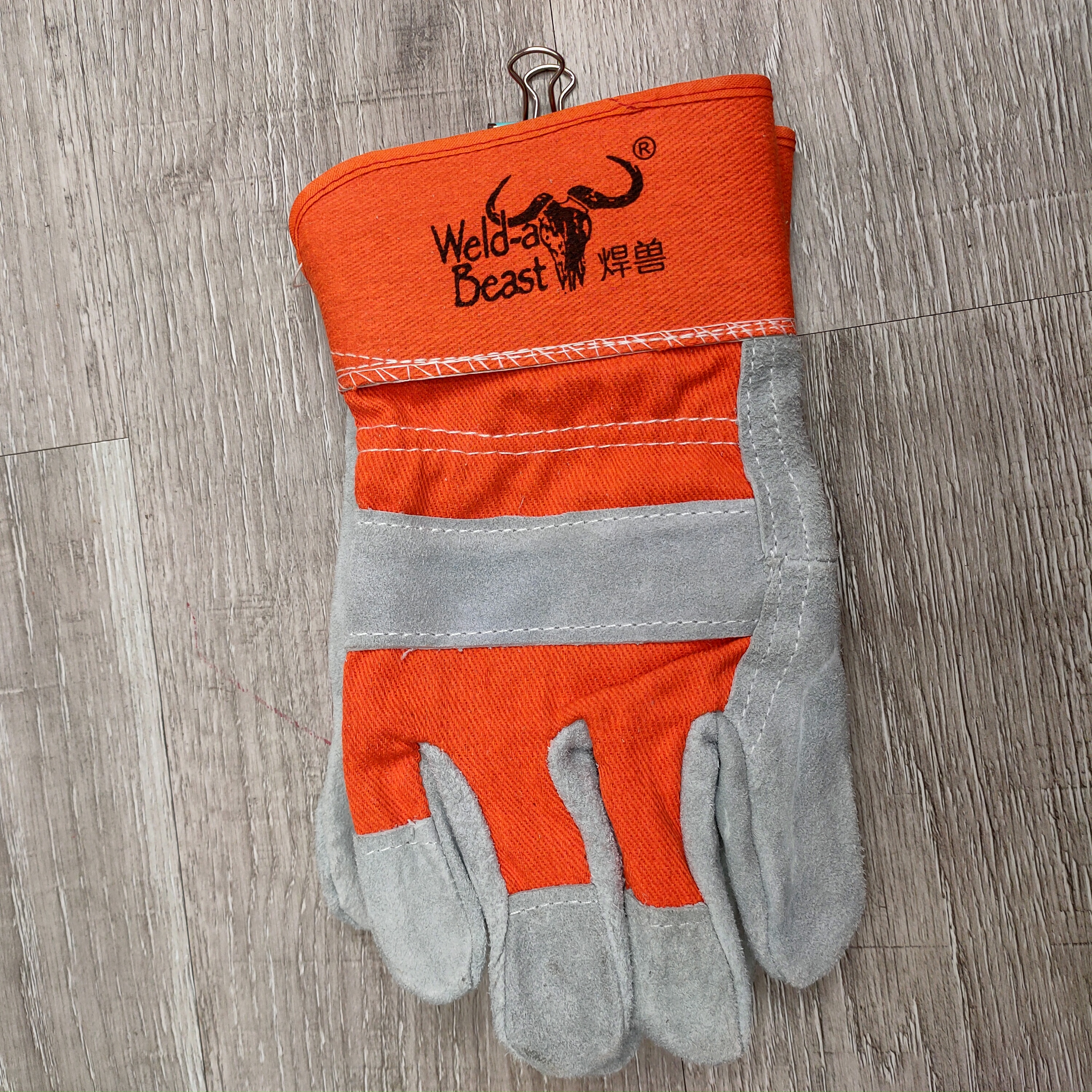 加厚耐磨帆布手套高品质双层焊工防护手套白色手套详情图2