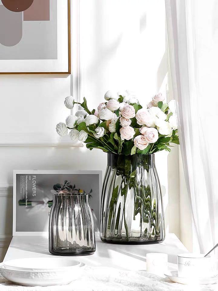 Glass vase, light luxury living room and dining room flower arrangement set, three-piece set, factory direct sales, wholesale and retail, in stock. For orders, please consult details Picture