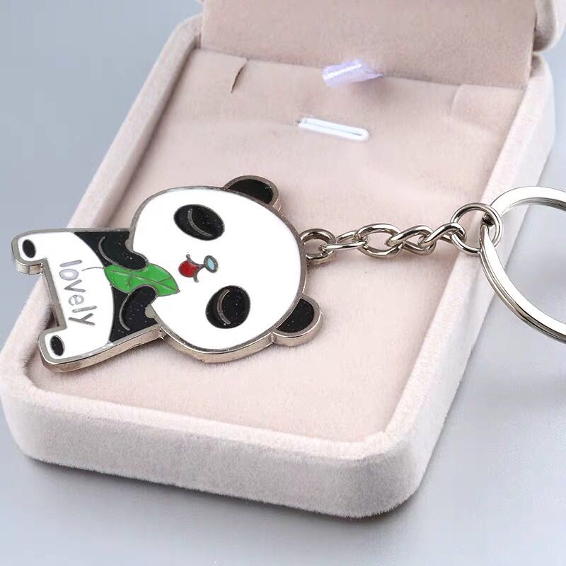 熊猫钥匙扣可爱熊猫吉祥物钥匙链金属纪念礼品钥匙挂件开业纪念品详情图2