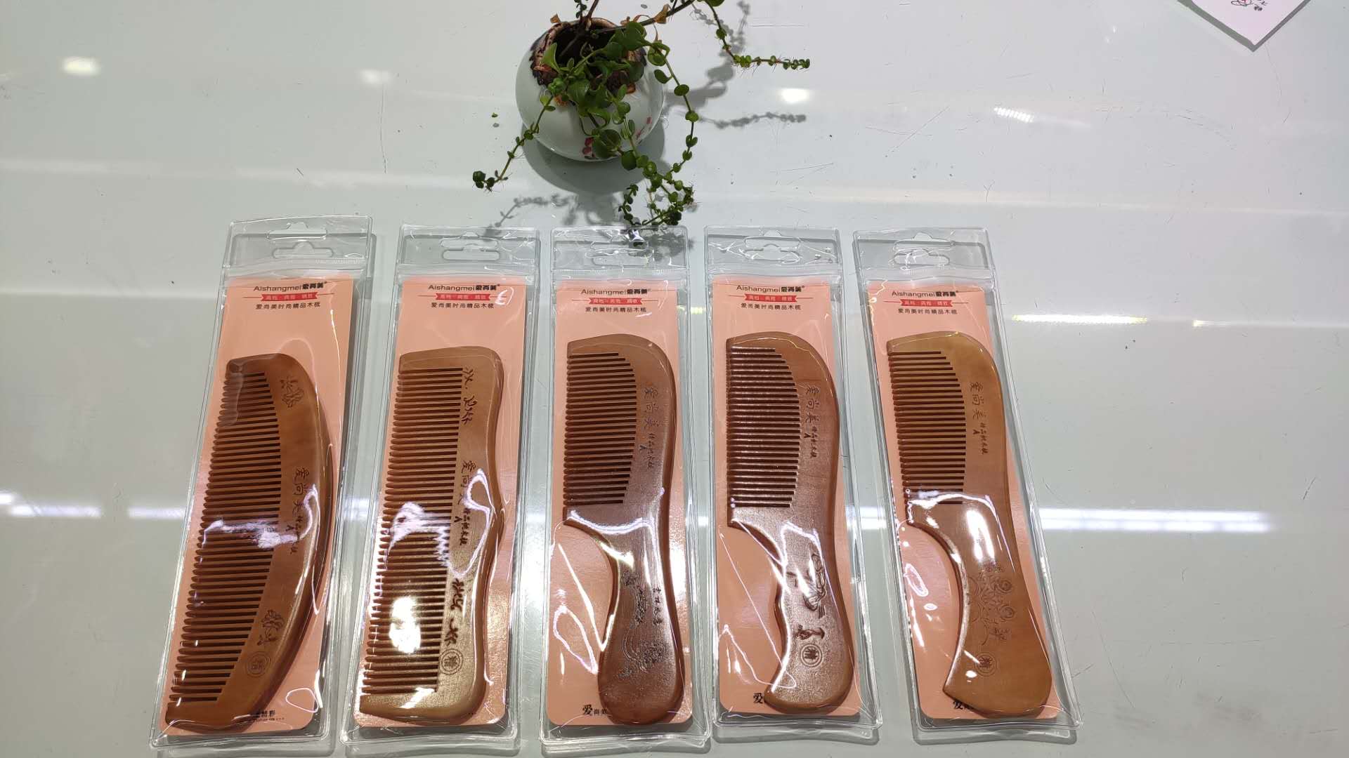 Love shang Mei woodcomb wedding again and again soft bag woodcomb classic soft band woodcomb thumbnail