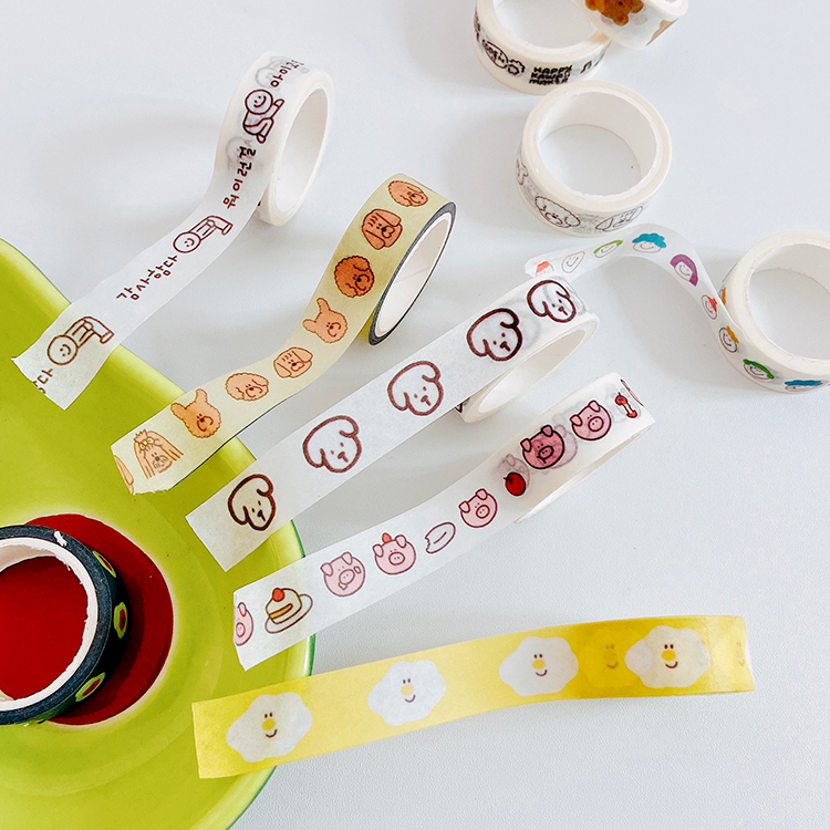 Girl heart cartoon and paper tape hand account material sticker hand tear tape