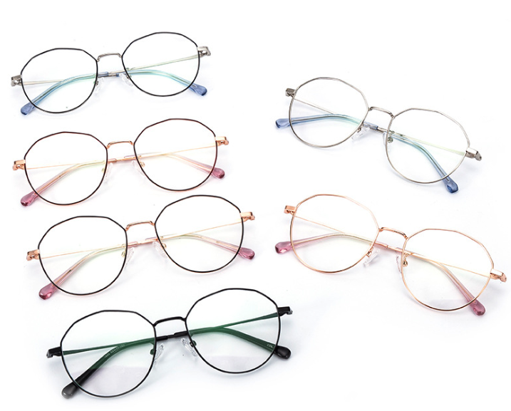Full-frame irregular polygonal spectacle frame, retro spectacle frame Specification image