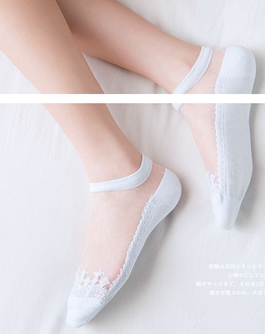 春夏新品玻璃丝袜女潮薄款丝袜韩版日系短袜水草丝袜