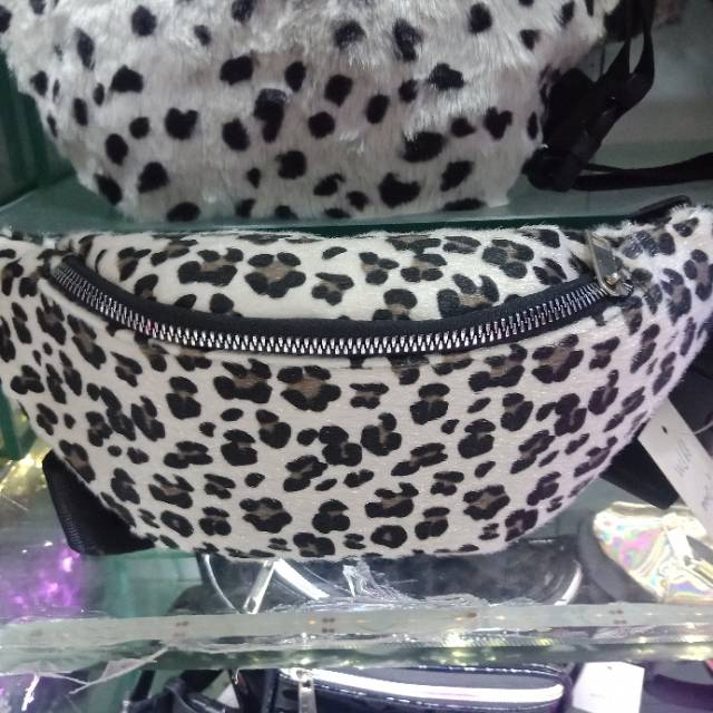 Leopard print flannelette bag waist bag zero purse thumbnail